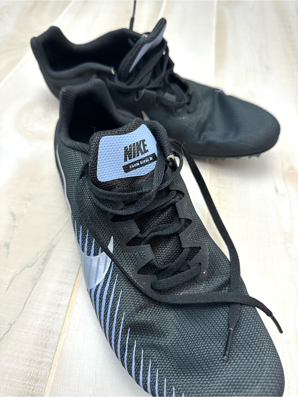 Nike Zoom Rival Track Spikes - Black with Silver Blue Accents